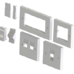 MMCWDOUNI071 LEVITON 86 x 86mm Single Gang Faceplate with Shuttered module 2 x RJ45 White